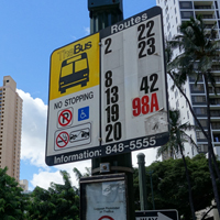 ハワイのバス停