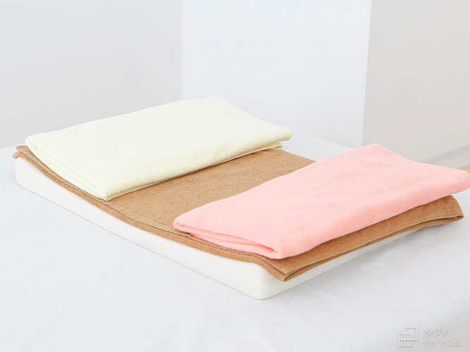 タオル３枚の組み合わせ例・自分で作る枕・ハンドメイド／バスタオル枕・セブンバスタオルピロー