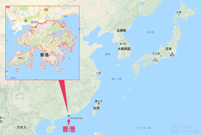 香港の地図・Hong Kong・MAP