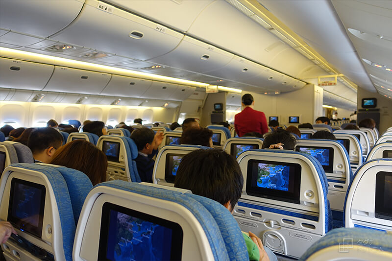 キャセイパシフィック航空の機内の様子／香港旅行記・Hong Kong Travel